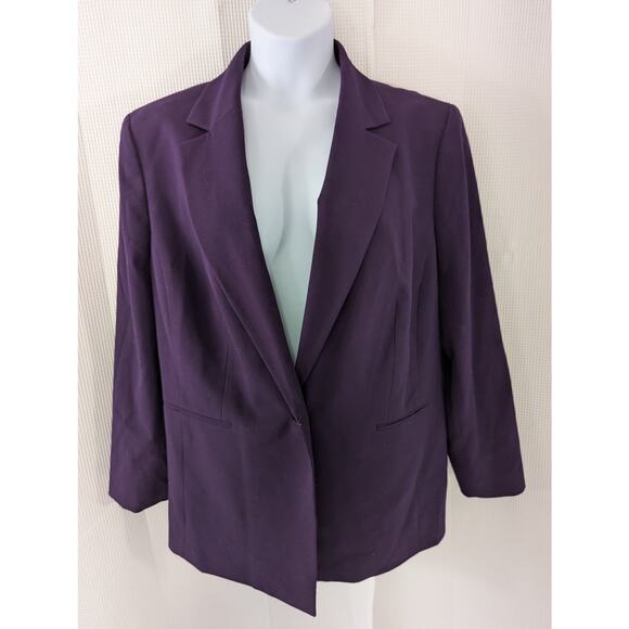 NINE WEST! DEEP VIOLET PURPLE TAILORED DRESS JACKET, BLAZER, COAT! SZ 20W - Picture 2 of 11